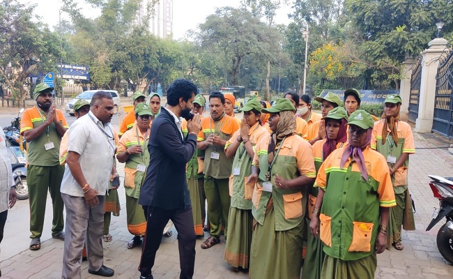 ಪೌರಕಾರ್ಮಿಕರ ಯೋಗಕ್ಷೇಮ ವಿಚಾರಿಸಿದ ಶಾಸಕ ಸಿ ಟಿ ರವಿ