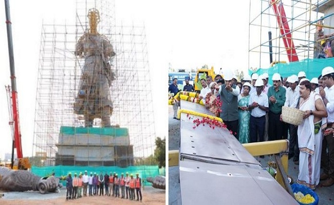 ಕೆಂಪೇಗೌಡರ ಪ್ರತಿಮೆ ಅನಾವರಣ ಥೀಮ್ ಪಾರ್ಕ್‌ಗೆ ಮಣ್ಣು ಮತ್ತು ಜಲ‌ ಸಮರ್ಪಣೆ..!