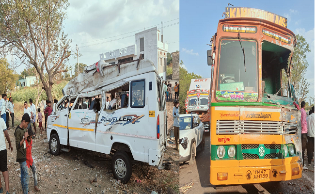 ಟೆಂಪೋ ಟ್ರಾವಲರ್ ಟೈರ್ ಬ್ಲಾಸ್ಟ್ ಆಗಿ ಸರಣಿ ಅಪಘಾತ : ಮೂವರು ಸಾ*ವು !